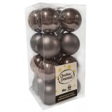 Χριστουγεννιάτικες Μπάλες Γκρι - Σετ 16 τεμ. (4cm)